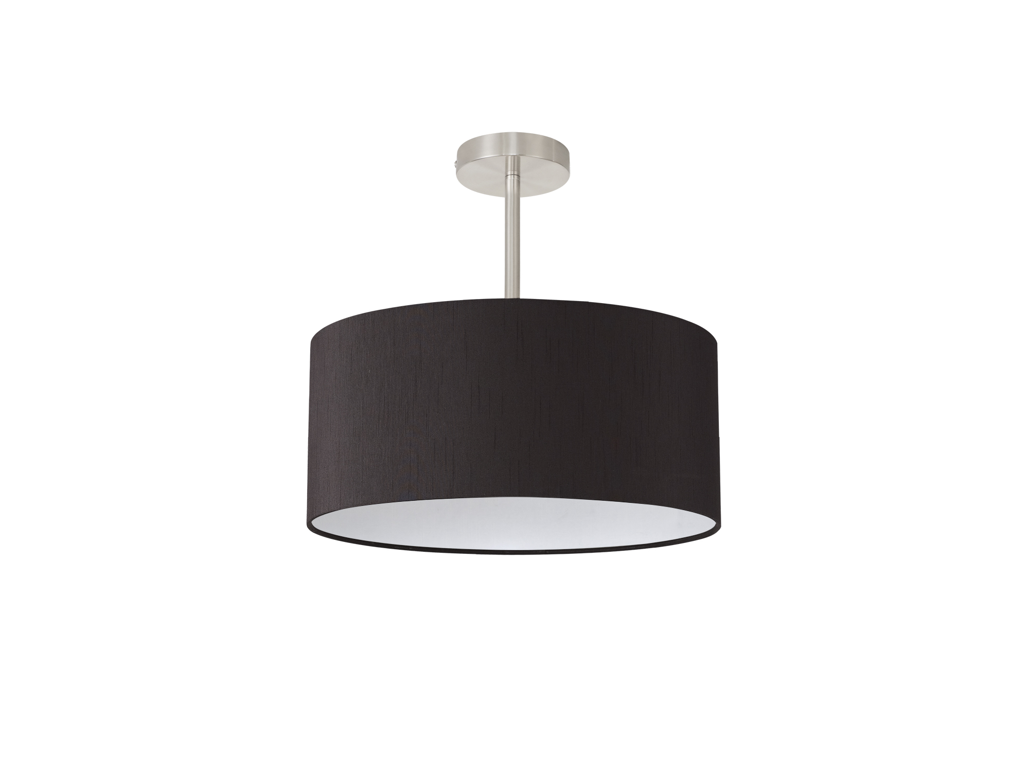 Baymont 40cm Semi Flush 1 Light Satin Nickel, Black DK0253  Deco Baymont